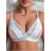 imageMakeMeChic Womens Nursing Bras Lace Sheer Wireless Unlined Maternity Lingerie Bralette for BreastfeedingWhite