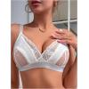 imageMakeMeChic Womens Nursing Bras Lace Sheer Wireless Unlined Maternity Lingerie Bralette for BreastfeedingWhite