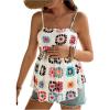 imageMakeMeChic Womens Maternity Camisole Floral Spaghetti Strap Ruffle Pregnancy Peplum TopsMulticolor
