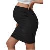 imageMakeMeChic Womens Maternity Pencil Skirt Stretch High Waist Midi Pregnancy SkirtsBlack