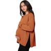 imageMakeMeChic Womens Maternity TShirt Long Sleeve Split Side Pregnancy Tee TopsBurnt Orange