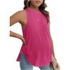 imageMakeMeChic Womens Maternity Tank Tops Crew Neck Sleeveless Split Hem Pregnancy TopPink