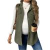 imageMakeMeChic Womens Maternity Vest Jacket Corduroy Sleeveless Button Down Jackets BlazerArmy Green