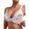 imageMakeMeChic Womens Nursing Bras Lace Sheer Wireless Unlined Maternity Lingerie Bralette for BreastfeedingWhite