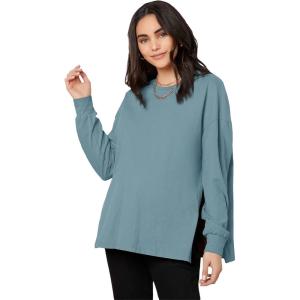 imageMakeMeChic Womens Maternity TShirt Long Sleeve Split Side Pregnancy Tee TopsCadet Blue