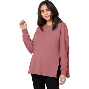 imageMakeMeChic Womens Maternity TShirt Long Sleeve Split Side Pregnancy Tee TopsDusty Pink