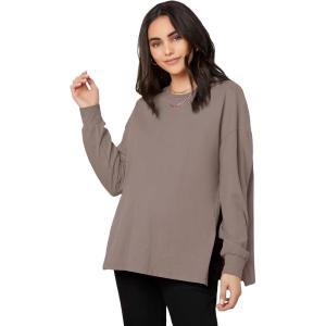 imageMakeMeChic Womens Maternity TShirt Long Sleeve Split Side Pregnancy Tee TopsMocha Brown
