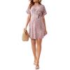 imageMakeMeChic Womens Maternity Dress Leopard Print Short Sleeve Belted Summer Pregnancy DressesA Pink