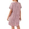 imageMakeMeChic Womens Maternity Dress Leopard Print Short Sleeve Belted Summer Pregnancy DressesA Pink