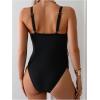 imageMakeMeChic Womens Maternity One Piece Swimsuit Scoop Neck Cut Out Spaghetti Strap SwimwearBlack and White