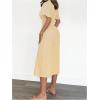 imageMakeMeChic Womens Summer Striped Button Down Shirt Dress Short Sleeve Midi DressesHot Yellow