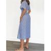 imageMakeMeChic Womens Summer Striped Button Down Shirt Dress Short Sleeve Midi DressesRoyal Blue