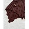 imageMakeMeChic Womens 2 Piece Y2k Outfit Starfish Strapless Tube Tops and Ruched Skirt SetBrown