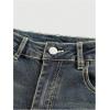 imageMakeMeChic Womens Bell Bottom Jeans Wide Leg Jeans Embroidered Y2K High Waist Stretch Denim PantsDark Blue