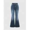 imageMakeMeChic Womens Bell Bottom Jeans Wide Leg Jeans Embroidered Y2K High Waist Stretch Denim PantsLight Blue