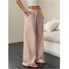 imageMakeMeChic Womens Casual Wide Leg Pants Summer Beach Palazzo PantsBeige