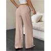 imageMakeMeChic Womens Casual Wide Leg Pants Summer Beach Palazzo PantsBeige