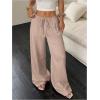 imageMakeMeChic Womens Casual Wide Leg Pants Summer Beach Palazzo PantsBeige