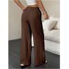 imageMakeMeChic Womens Casual Wide Leg Pants Summer Beach Palazzo PantsBrown