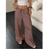 imageMakeMeChic Womens Casual Wide Leg Pants Summer Beach Palazzo PantsDusty Pink