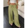 imageMakeMeChic Womens Casual Wide Leg Pants Summer Beach Palazzo PantsGreen