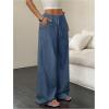 imageMakeMeChic Womens Casual Wide Leg Pants Summer Beach Palazzo PantsTeal Blue