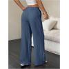 imageMakeMeChic Womens Casual Wide Leg Pants Summer Beach Palazzo PantsTeal Blue