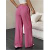 imageMakeMeChic Womens Casual Wide Leg Pants Summer Beach Palazzo PantsWatermelon Pink