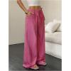 imageMakeMeChic Womens Casual Wide Leg Pants Summer Beach Palazzo PantsWatermelon Pink