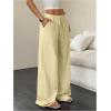 imageMakeMeChic Womens Casual Wide Leg Pants Summer Beach Palazzo PantsYellow