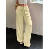 imageMakeMeChic Womens Casual Wide Leg Pants Summer Beach Palazzo PantsYellow