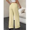 imageMakeMeChic Womens Casual Wide Leg Pants Summer Beach Palazzo PantsYellow
