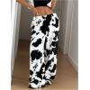 imageMakeMeChic Womens Fuzzy Pajama Pants Leopard Cheetah Print Teddy Cute Lounge PantsBlack White