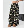 imageMakeMeChic Womens Fuzzy Pajama Pants Leopard Cheetah Print Teddy Cute Lounge PantsCamo
