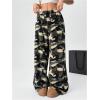 imageMakeMeChic Womens Fuzzy Pajama Pants Leopard Cheetah Print Teddy Cute Lounge PantsCamo