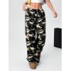 imageMakeMeChic Womens Fuzzy Pajama Pants Leopard Cheetah Print Teddy Cute Lounge PantsCamo