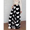 imageMakeMeChic Womens Fuzzy Pajama Pants Leopard Cheetah Print Teddy Cute Lounge PantsHeart Black
