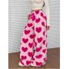 imageMakeMeChic Womens Fuzzy Pajama Pants Leopard Cheetah Print Teddy Cute Lounge PantsHeart Pink