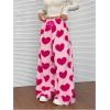 imageMakeMeChic Womens Fuzzy Pajama Pants Leopard Cheetah Print Teddy Cute Lounge PantsHeart Pink