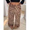 imageMakeMeChic Womens Fuzzy Pajama Pants Leopard Cheetah Print Teddy Cute Lounge PantsKhaki