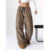 imageMakeMeChic Womens Fuzzy Pajama Pants Leopard Cheetah Print Teddy Cute Lounge PantsLeopard