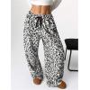 imageMakeMeChic Womens Fuzzy Pajama Pants Leopard Cheetah Print Teddy Cute Lounge PantsLeopard Grey