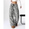imageMakeMeChic Womens Fuzzy Pajama Pants Leopard Cheetah Print Teddy Cute Lounge PantsLeopard Grey