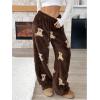 imageMakeMeChic Womens Fuzzy Pajama Pants Leopard Cheetah Print Teddy Cute Lounge PantsMocha Brown