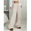 imageMakeMeChic Womens Fuzzy Pajama Pants Leopard Cheetah Print Teddy Cute Lounge PantsWhite