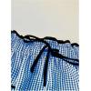 imageMakeMeChic Womens Gingham Straight Leg Long Pants Drawstring Paperbag Waist Loose Trousers with PocketsBlue