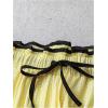 imageMakeMeChic Womens Gingham Straight Leg Long Pants Drawstring Paperbag Waist Loose Trousers with PocketsYellow