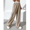 imageMakeMeChic Womens Leopard Print Pants Wide Leg Baggy Loose Y2K Trousers LoungewearApricot