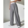imageMakeMeChic Womens Leopard Print Pants Wide Leg Baggy Loose Y2K Trousers LoungewearLight Grey