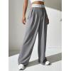 imageMakeMeChic Womens Leopard Print Pants Wide Leg Baggy Loose Y2K Trousers LoungewearLight Grey